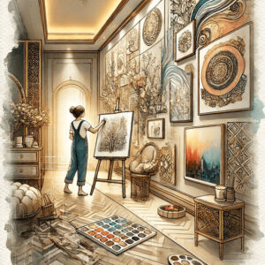 Modern iç mekanda doğru yerleştirilmiş dekoratif duvar sanatı örneği